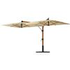 Ombrellificio Veneto Fellini Aluwood ombrellone multiplo versione a V 350x700