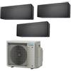 Daikin Climatizzatore BTU 9+15+15 FTXA25CB FTXA42CB FTXA42CB 3MXM68A Trial Split Stylish Total Black R-32 Nero WIFI