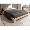 Vivere Zen Letto in Legno di Faggio Quadro Naturale/Noce (Struttura colore noce 160x200 (Mis. Est. 167x207))