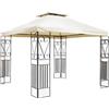 Piushopping GAZEBO DA GIARDINO 3x3 TELO COPERTURA 220 G/MQ STRUTTURA ACCIAIO ECRU TENDONE