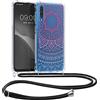 kwmobile Custodia Compatibile con Samsung Galaxy A50 Cover - Back Case in Silicone TPU - Protezione Smartphone con Cordino - blu/fucsia/trasparente