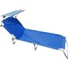 Pyramidea STARK - Lettino in alluminio antiruggine con parasole, colore blu