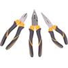 Beta 1169GBM/D3 - Assortimento di 1 pinza universale, 1 pinza becchi mezzotondi lunghi e 1 tronchese, impugnatura bimateriale, con finitura industriale