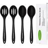 Thimmamma Cucchiaio da cucina in silicone, 4 cucchiai antiaderenti, resistenti al calore, in silicone, senza BPA, per mescolare e mescolare