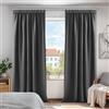 Deconovo Tende Oscuranti Camera da Letto 2 Pezzi, Termiche Isolanti, Tende Coprente e Moderne per Finestre Interni, 140x220 CM (Larghezza x Altezza), Grigio Scuro