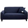 KISUFU Universale Copridivano Elasticizzato, Fodera per Divano Elasticizzato Fantasia Antiscivolo Antimacchia,Moderno Copridivano Lavabile con Braccioli Tessuto Super Morbido (4 Posti, Blu navy)