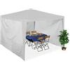 Relaxdays Tende Laterali per Gazebo 2x3 m, Set 3, Pareti in Telo PE Impermeabile, Chiusure a Strappo, Parasole, Bianco, 80% 20% plastica, 200 x 300 x 0.1 cm