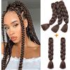 Gairyan Treccine Africane Extension per Treccine Afro Capelli Finti 60cm Ombre Kanekalon 5 pieces, Treccia Capelli Sintetici Crochet Twist Jumbo Braids(Marrone Medio)