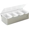 LOUIS TELLIER - Contenitore per spezie e condimenti a 4 scomparti, in acciaio inox, pratico espositore e dispenser per spezie, ingredienti e condimenti a portata di mano, qualità professionale