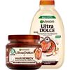 Garnier Ultra Dolce Shampoo + Maschera Nutriente per Capelli da Disidratati a Secchi con Latte di Cocco e Macadamia Addolcente Ammorbidente Idratante con Estratti di Origine Naturale - 2 Prodotti