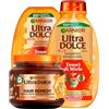 Garnier Ultra Dolce Shampoo + Balsamo + Maschera Ricostituente per Capelli Danneggiati Spezzati Sfibrati Deboli con Doppie Punte Tesori di Miele Effetto Riparatore Nutriente Protettivo - 3 Prodotti