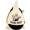 Natural Textile Capello da Sauna 'Sauna Boss Bucket' Bianco - Cappelli in feltro di lana biologico 100% - Proteggi la tua testa dal calore - Guida eBook per Sauna in inglese incluso