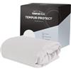 TEMPUR-PEDIC Protect - Coprimaterasso impermeabile, in tessuto, bianco, completo