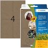 HERMA 2074 Etichette multiuso in carta erba, 24 fogli, 52 x 82 mm, 4 pezzi per foglio, 96 adesivi, etichette autoadesive per la casa, etichette adesive in carta silfia, colore marrone naturale