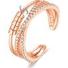 EUDORA Harmony Ball Anello Anti ansia per Donna in Argento Sterling 925, Oro rosa con Croce di Zirconi Anello Anti ansia Regolabile per Ragazze, Anello Anti stress Regalo per Mamma e Amica