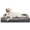 KSIIA Cuccia Cane Interno Taglia Grande XL-Plus Cuccia, Grigio 111x81x18cm | Divano per cani in peluche artico corto, ortopedico per articolazioni canine, tre bordi rialzati, sfoderabile e lavabile
