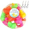 dozer Gioco di Pesca alle Anatre 20 Anatre di plastica Multicolori con Gancio e Peso Include 3 Ganci, Giocattolo da Bagno, Piscina Giocattolo, Pesca alle Anatre per Ragazzi e Ragazze (Edizione sp
