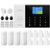 Clouree Kit di sicurezza 2G Smart Home wireless, sistema di allarme domestico WiFi con sirena, sensore di movimento PIR, telecomandi, sensore finestra/porta, supporta SMS e App push (21-pezzi Alarm Kit)