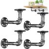 YAUNGEL Staffe per Mensole, 4PCS Supporto per Mensola Industriali, Mensole da Muro Retrò per Mensole Galleggianti Appese(Argento,15 * 8CM)