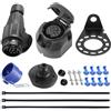 SPARKMOTO Spina Rimorchio 13 Poli E Presa Rimorchio 13 Poli,Norma ISO11446,12V Spina Presa Rimorchio 13Poli Impermeabile per Auto RV con Staffa di Montaggio,Guarnizione E Porta Spina rimorchio(Lungo)