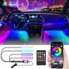 Lcxecnw 4 Pezzi Luci interne a led per auto,con controllo Smart APP e telecomando wireless,Kit di illuminazione sotto il cruscotto con sincronizzazione musicale,Luce interna RGB per auto,camion,suv