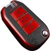 KUNIO Custodia per chiave pieghevole adatta per Peugeot 5008 208 308 Adatto per Citroen C3 C4 Cactu Adatto per Opel Crossland X Zafira Corsa F TPU Cover Chiave Auto Custodia 3 Tasti Rosso