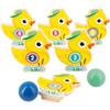 Janod - Set Birilli per Bambini Applepop - Gioco di Abilità - 6 Birilli Anatroccoli + 2 Bocce - Giocattolo in Legno FSC - Stimola la Manualità - dai 3 Anni, J03364