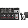 Eujgoov Mixer Audio 10 Canali Mixing Console Mixing Board con 2 Manopole del Volume Principale per Karaoke e Registrazione in Studio
