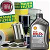 shell + mann filter Kit tagliando Olio Motore 5lt Shell Helix Ultra ECT C2/C3 0W-30 + Filtri Mann Filter-F i a t 500 L 1.6 D MultiJet /12-