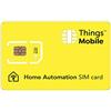 Things Mobile SIM Card per Smart Home/Domotica - GSM/2G/3G/4G - ideale per allarmi, sensori, apriporta intelligenti, climatizzatori, caldaie, apricancello, contatori del gas, con € 10 di credito incluso.