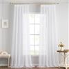 EMEMA Tende Velate in Voile Con Nastro per Arricciatura Tenda Trasparente Di Poliestere Foulard Occhialuto Trasparente Foulard Decorativo Arioso per Camera da Letto 2 Pezzi 140 X 280 cm Bianco