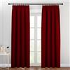 PONY DANCE Tende Oscuranti per Interni 2 Pezzi Tenda Natalizie Decorazione con Fettuccia Termica Isolante Freddo Curtains Camera da Letto Moderne 140x200 CM, Rosso