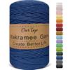 OurTop Corda Macramè, 3mm x 300m Filo Macrame Corda Macramè Filo Morbido Filato Macrame per Appendere La Parete, Fai Da Te, Artigianato, Lavori a Maglia, Lavori Decorativi(Blu Navy)
