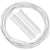 LWMLWM Filo per Tende da 10 m, Bianco Rivestito in Plastica, Con 20 Ganci e 20 Occhielli, Set per Aste e Doccia