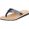 Tommy Hilfiger Flip Flops Donna Hilfiger Cork Beach Sandal Infradito, Blu (Space Blue), 36