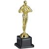 Relaxdays Statuetta, Premio con Podio Quadrato, Statua con Corona, Cinema & Hollywood, Idea Regalo, Decorazione,18cm,Oro