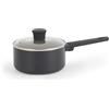 Salter BW12877EU7 Casseruola in ceramica 16 cm - Corpo in alluminio riciclato, rivestimento antiaderente privo di PFOA e PFAS, adatto all'induzione, manico soft-touch, include coperchio in vetro