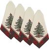 Spode - Set di tovaglioli, decorazione casa vacanza, set di 4 (Spode Christmas Tree Tartan Collection)