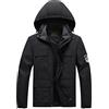 Mashaouyo Outdoor Primavera Autunno Sportivo Cappotto Giacca Softshell Cappuccio Rimovibile Uomo Impermeabile Giacca Antivento Cappotto Esterno Escursionismo Leggero Giacche Stile casual, Nero , XXL