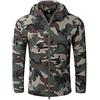 Czen Tactical Camouflage Softshell Giacca Outdoor Army Militare Foderato in Pile Impermeabile Giacca con Cappuccio Outwear Caccia Cappotto (Jungle,L)