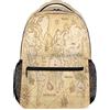 TropicalLife Zaino con mappa del mondo per bambini ragazze ragazzi uomini donne mappa vintage zaino scuola bookbag viaggio casual borsa per laptop Daypack, Colore, 27 L