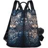 GAIREG Zaino da donna con sirena che suona la chitarra, antifurto, con cerniera posteriore, borsa da viaggio casual alla moda, Motivo a forma di gatto, Taglia unica