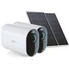 Arlo Ultra 2 XL, 2 Telecamere di Videosorveglianza WIFI 4K con 2 Pannelli Solari, Visione Notturna a Colori, 12 Mesi di Batteria, Allarme e Faro Integrati, 90 Giorni Secure Inclusi