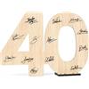 CONTRAXT Biglietto Auguri 40 Anni legno. Biglietto auguri idea regalo gadget bomboniere festa compleanno donna moglie uomo 40 anni matrimonio anniversario donna uomo decorazioni (40)