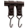Brute Strength - Gancio multifunzione con passante in pelle - Nero - 2 X - Gancio appendiabiti in pelle