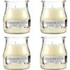 H HANSEL HOME Set de 4 Candele Profumate Dolce Cocco, Candele Profumate in Vetro, 24 Ore di Combustione