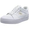 Calvin Klein Jeans Sneakers Vulcanizzate Donna Vulc Flatform Bold Fluo Contr Zeppa, Bianco (White/Safety Yellow), 37 EU