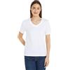 Calvin Klein Jeans Donna CK EMBRO BADGE V-NECK TEE J20J222560, White (Bright White), M