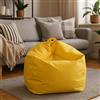 Dmora Talamo Italia - Pouf Abe, Poltrona multiuso, Poltroncina sacco, Pouf poggiapiedi, Made in Italy, 65x65 h50 cm, Giallo