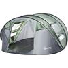 Outsunny Tenda da Campeggio Pop Up 4-5 Posti, 2 Porte e 4 Finestre Telo Impermeabile, 263.5x220x123cm Verde Scuro|Aosom